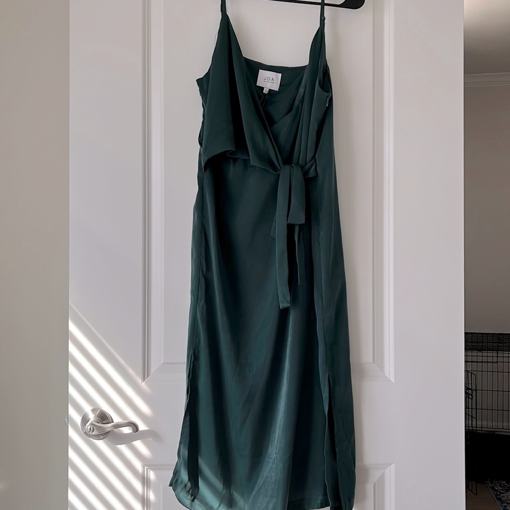 Green Silky Dress with Tags. Size L
